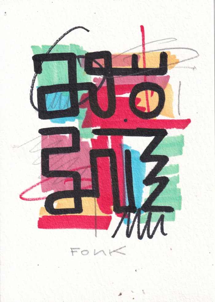 Carte B, œuvre originale de Fonk