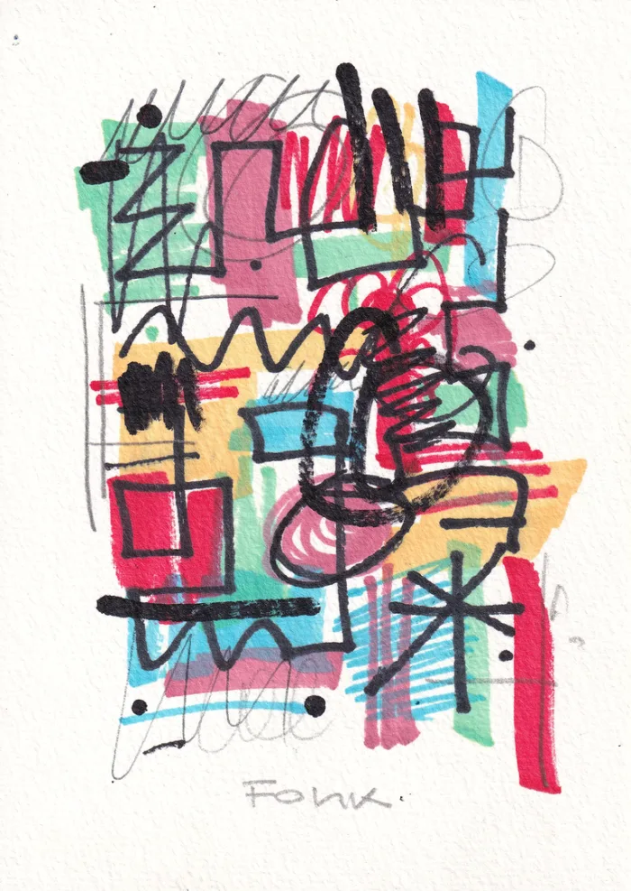 Carte F, œuvre originale de Fonk