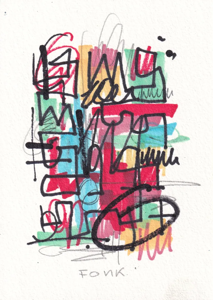 Carte H, œuvre originale de Fonk