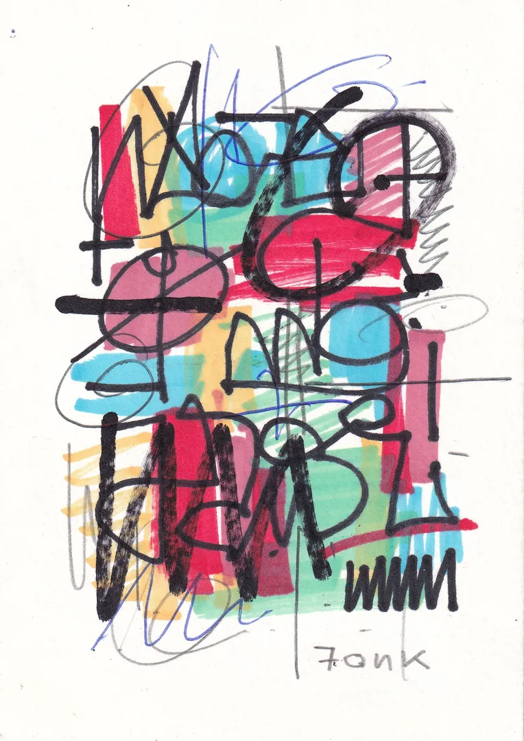 Carte J, œuvre originale de Fonk