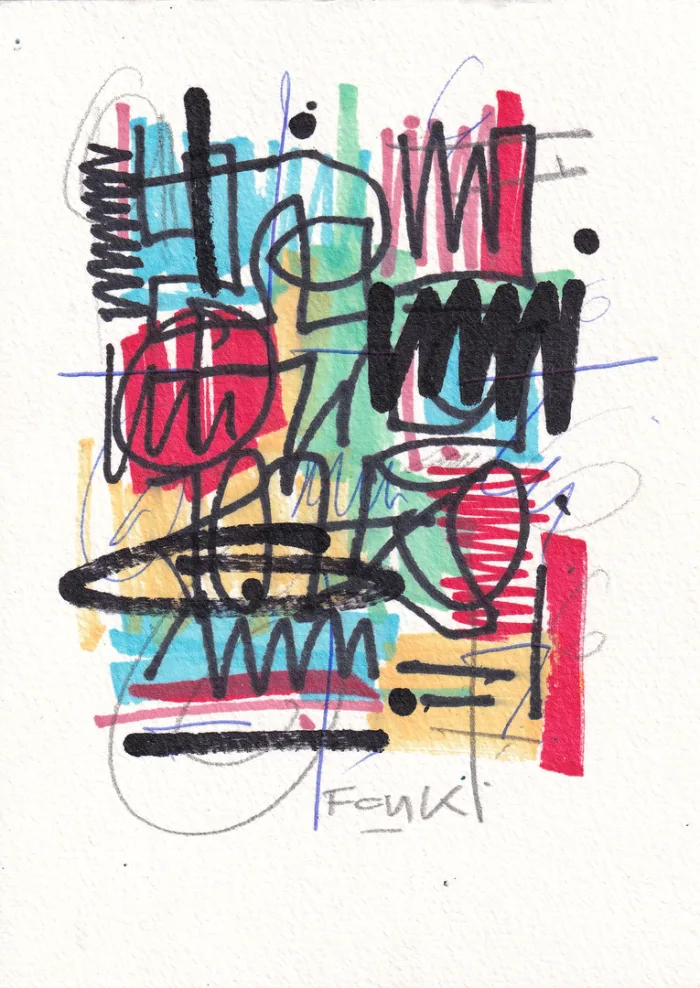 Carte L, œuvre originale de Fonk