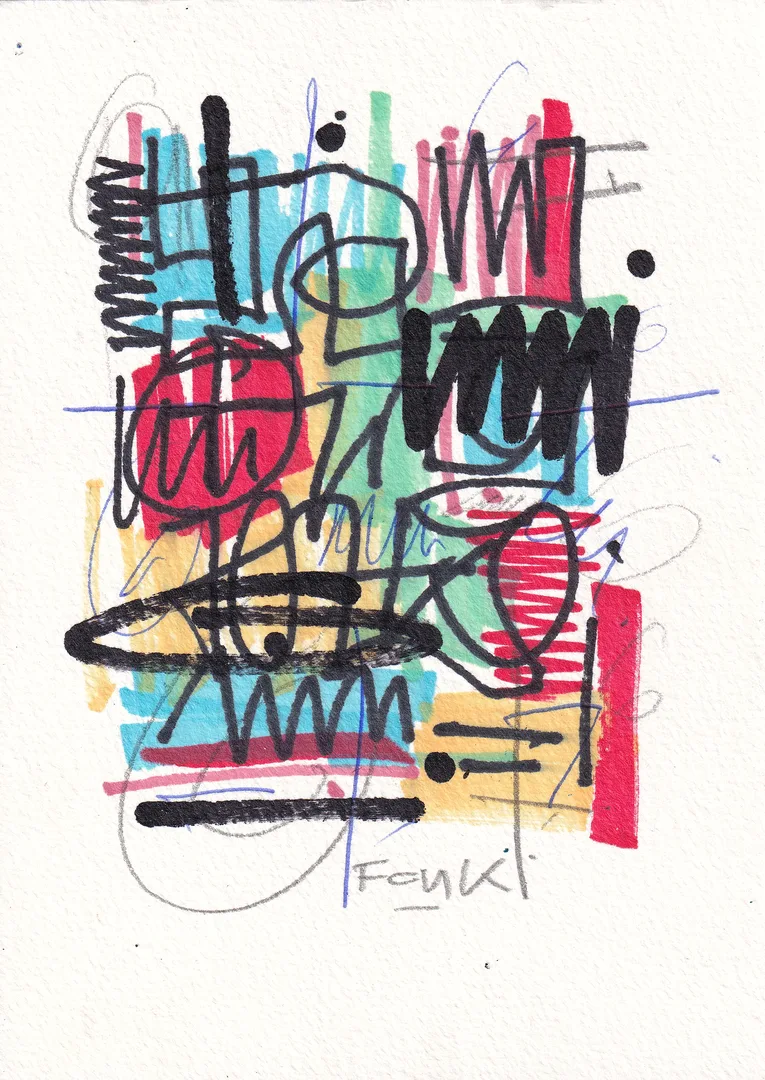 Carte L, œuvre originale de Fonk