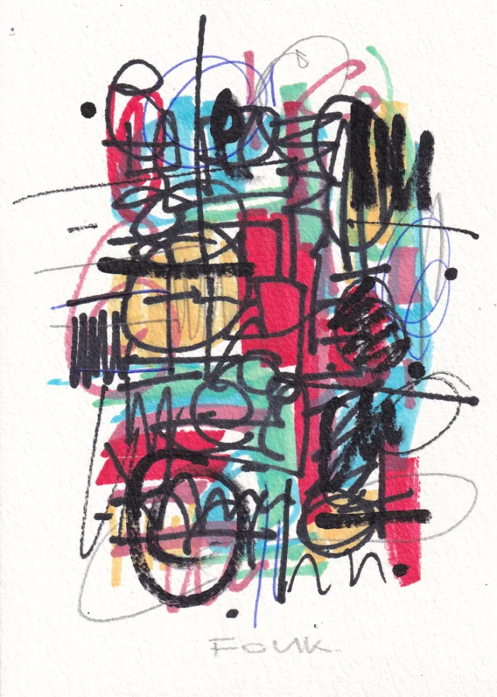 Carte R, œuvre originale de Fonk