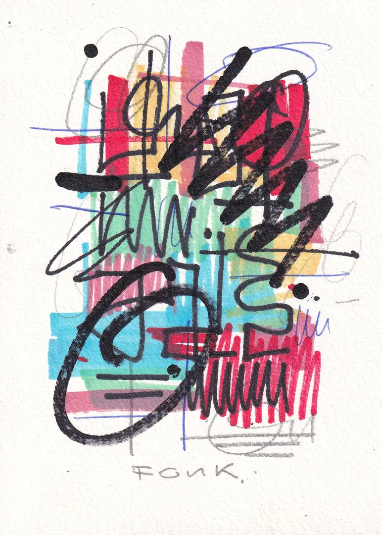 Carte V, œuvre originale de Fonk